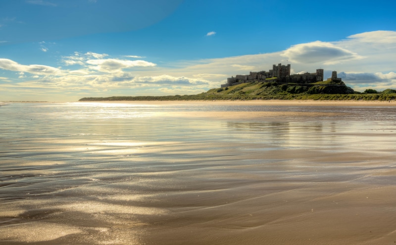 tourism, Beach, nature, England, day, Architecture, bamburgh, land, HarryPotter, Travel, sea, no people, outdoors, building exterior, Castle, Europe, beauty in nature