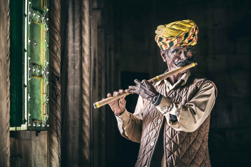Rajasthan, Portrait, Jodhpur, 5K, flautist, India