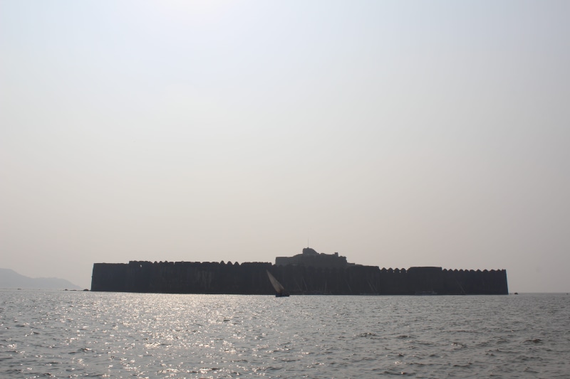 architecture, tranquility, building exterior, culture, historic place, sky, tranquil scene, nature, land, murud janjira, copy space, building, mughal, ancient