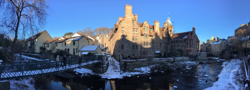 cold temperature, urban, fort, waterside house, built structure, history, travel, castle, travel destinations, archaeology, bridge - man made structure