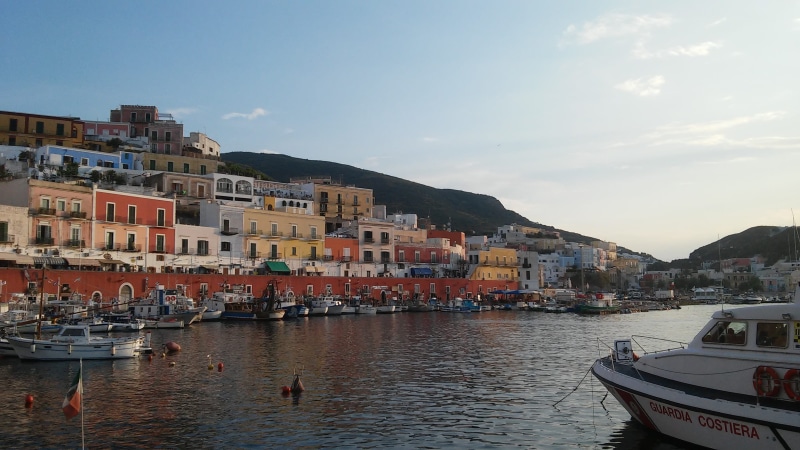building exterior, nautical vessel, travel, no people, sea, reflection, water, city, sky, Ponza, outdoors, community, residential district, nature, Porto