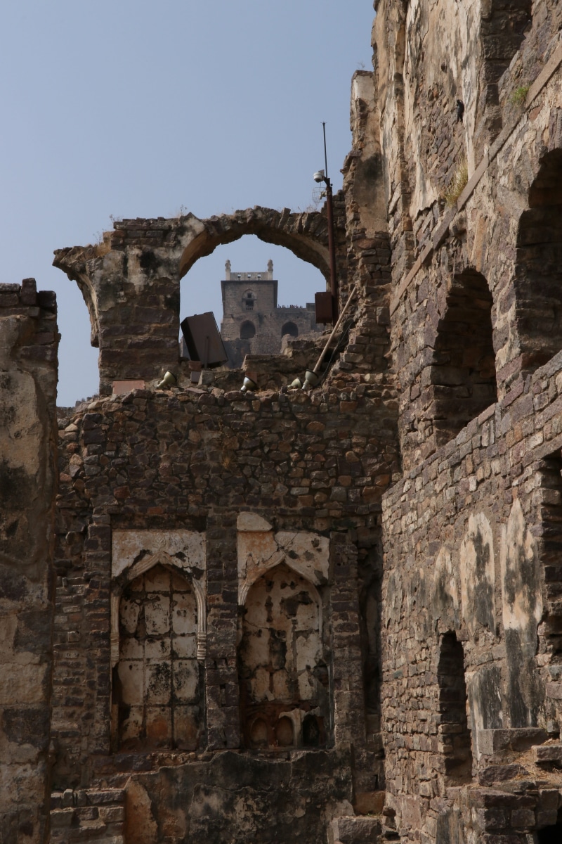 old, old ruin, day, outdoors, travel, building exterior, broken, the past, sky, golconda fort, ruined, tourism, stone wall, india, architecture, archaeology