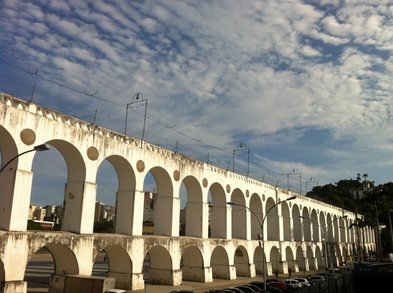 urban, building exterior, travel, connection, santa teresa, transportation, bridge - man made structure, painted, arched, no people, 2K, low angle view