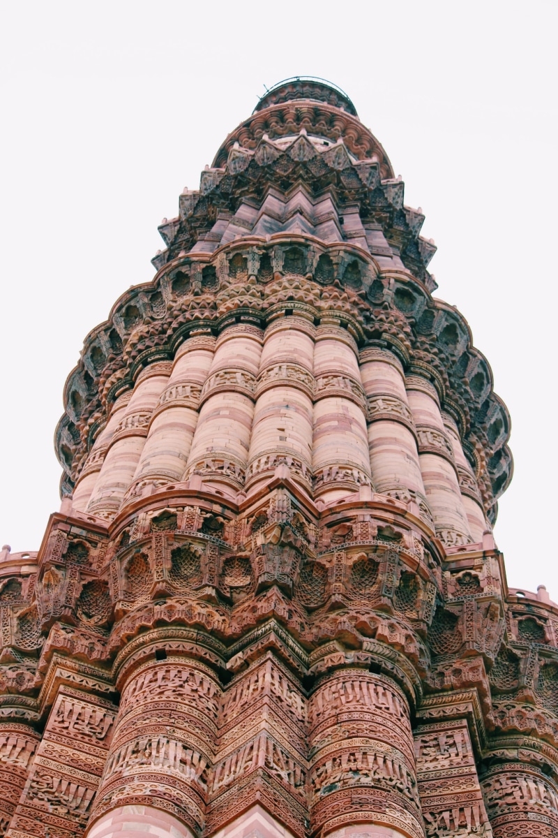 sky, spirituality, traveling delhi, architecture, clear sky, building exterior, building, nature, qutub minar, tourism, toir, outdoors, history, travel destinations