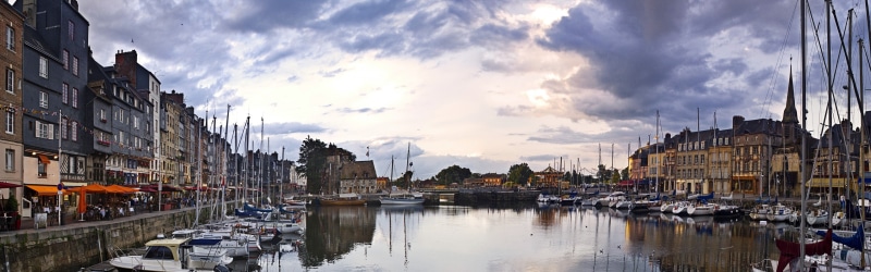 Boats, Bassin, Houses, Dusk, France, 4K, Vieux, Honfleur, River