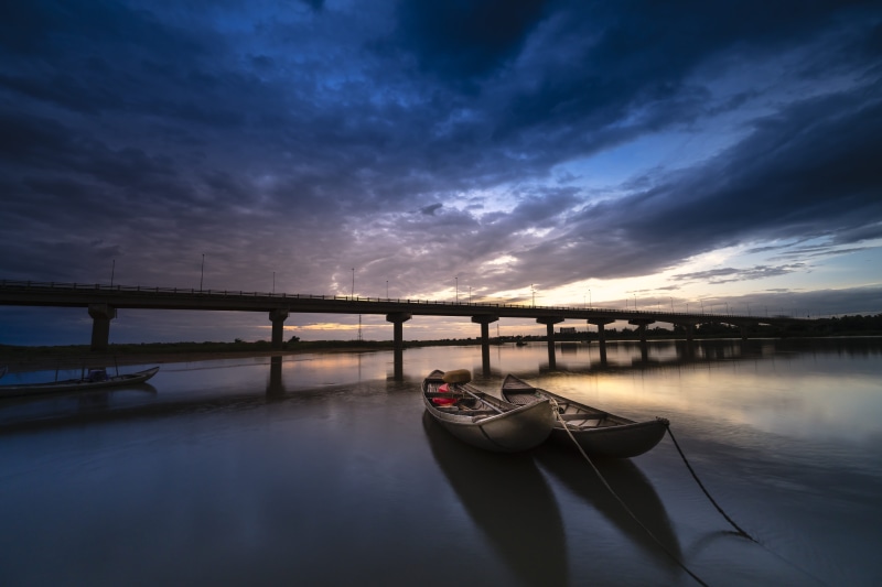 mode of transportation, docked, outdoors, long exposure, scenics - nature, nautical vessel, dock, light, dark, bridge - man made structure, no people, 8K