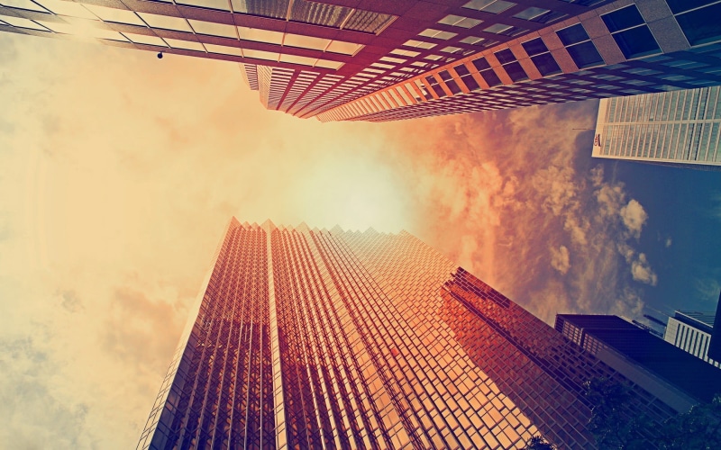 cityscape, modern, cloud - sky, black, pollution, building, office building exterior, skyscraper, tall - high, digital composite, building exterior, directly below