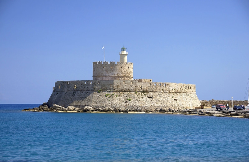 Rhodes, tower, seascape, public domain, photos, castle, harbor, europe, Fort, building, travel Locations, nicolas, history, 2K, rhodes, building exterior