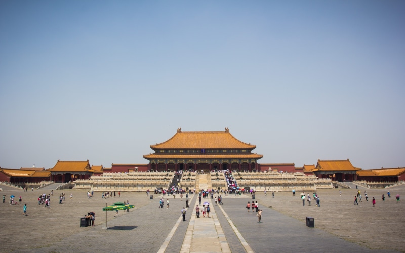 palace, built structure, ancient, nature, travel, blue, real people, crowd, group of people, beijing, 5K, clear sky, history, religion, building exterior