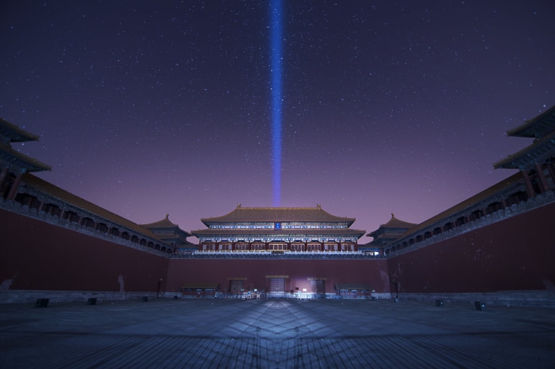 the Palace complex, China, 1080P, building, clear sky, nature, building exterior, star, stars, illuminated, place of worship, history, travel destinations