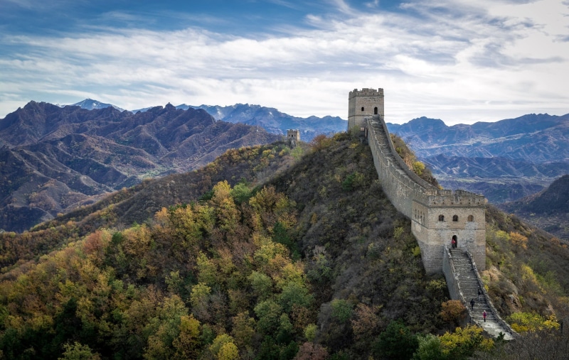 windy and autumn day, China, Jinshanling, Great Wall, Hebei, sunny, 1080P