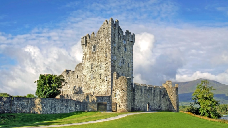 killarney national park, sky, middle ages, ross castle, cloud, architecture, grass, ireland, killarney, united kingdom, national park, fortification, castle