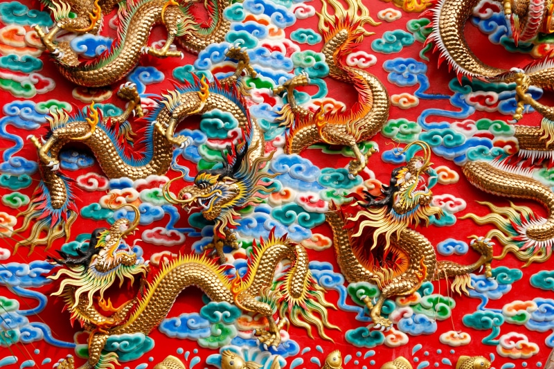close, statue, dragons, creativity, temple, fairy tales, scale, thailand, world heritage, architecture, red, for sale, festival, multi Colored, ornaments