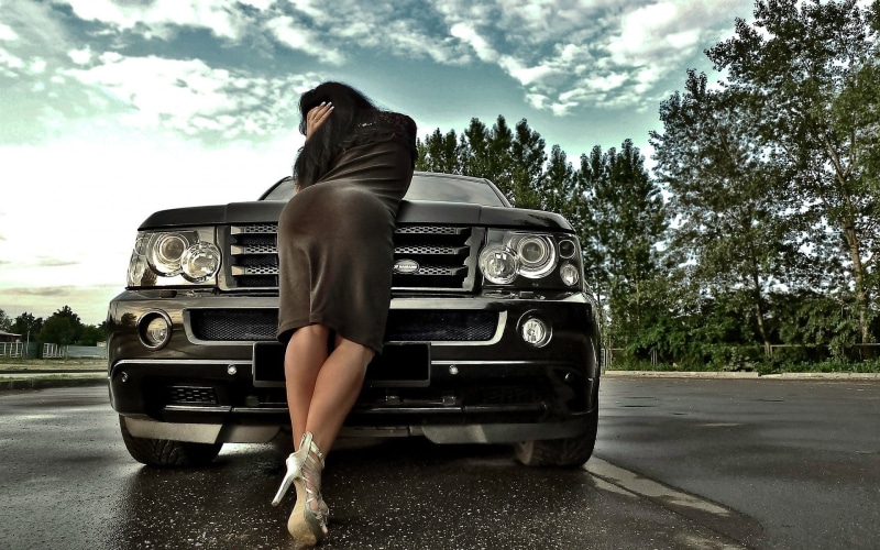 women, legs, long skirt, women with cars, bent over, 1080P, rear view