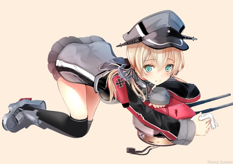 sport, cut out, blue eyes, 720P, studio shot, blonde, representation, security, human representation, full length, Prinz Eugen (KanColle), healthcare and medicine