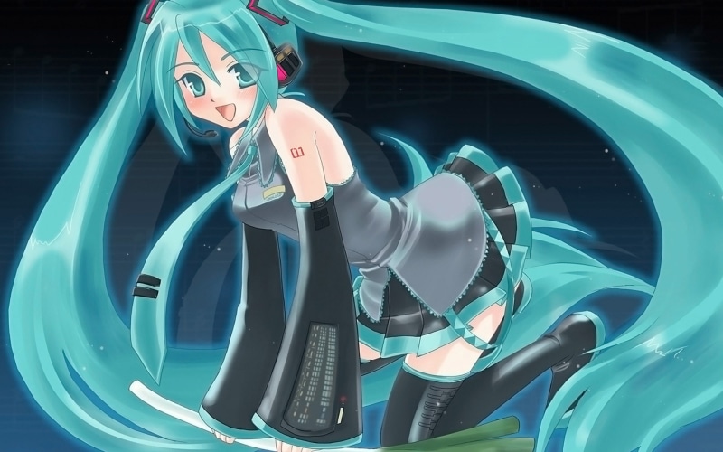 Hatsune Miku, Vocaloid, anime girls, anime, 1080P, bent over