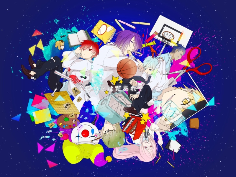 representation, Atsushi Murasakibara, blue background, miracles, high angle view, indoors, variation, people, generation, Shintarō Midorima, Tetsuya Kuroko