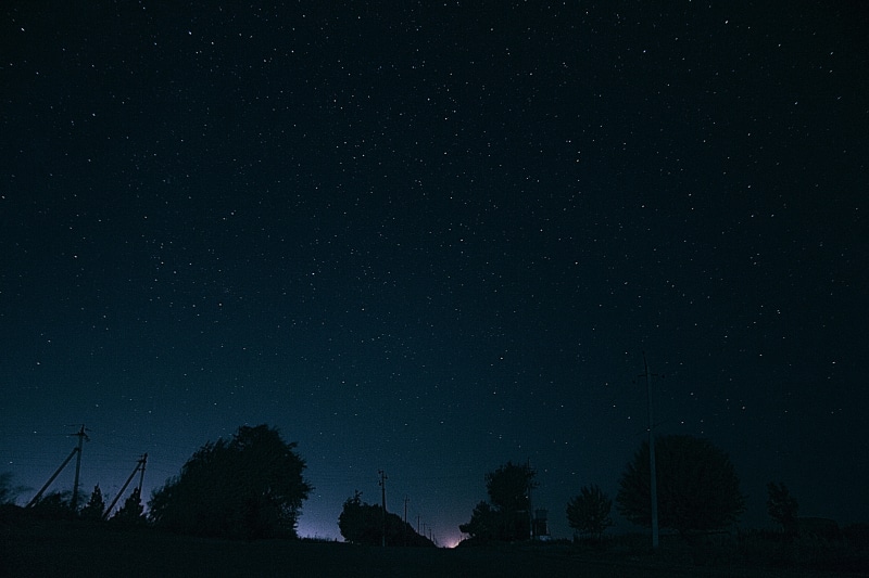 dark, beauty in nature, the way, 5K, lights, star - space, story, miracle, scenics - nature, low angle view, sky, idyllic, galaxy, silhouette, no people