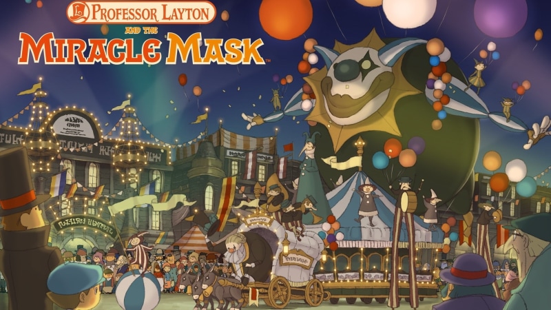 arts culture and entertainment, human representation, western script, no people, amusement park, professor layton and the miracle mask, 1080P, night, city