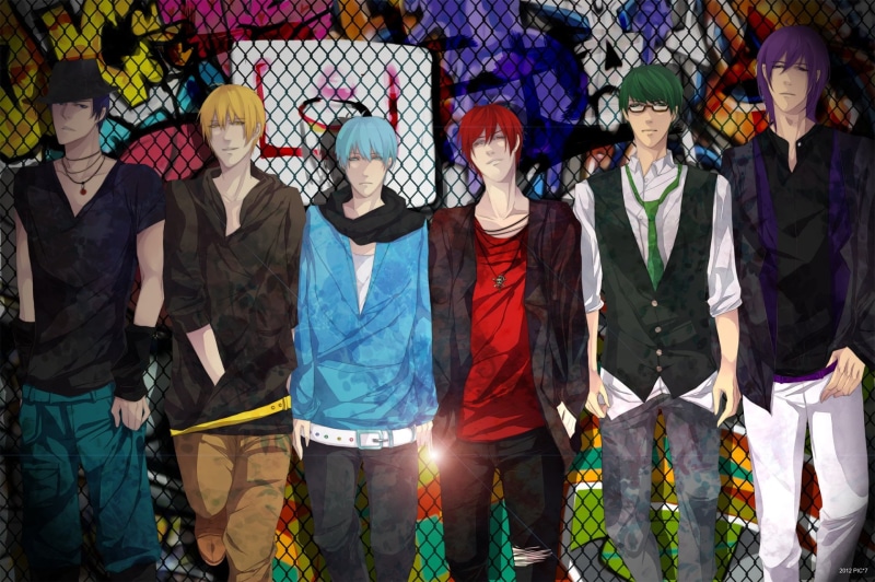 togetherness, miracles, Kurokos Basketball, standing, women, outdoors, generation, people, traditional clothing, Anime, fence, real people, men, three quarter length