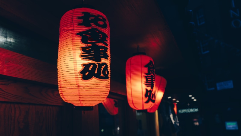 festival, three, front, candle, 5K, outdoors, lantern, chinese new year, hanged, door, low angle view, red, selective, chinese lantern, illuminated, no people
