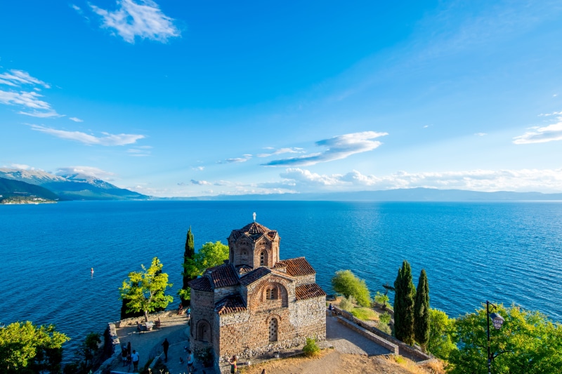 church of st. john the theologian -at kaneo, bay, kaneo, water, no people, blue, nature, outdoors, sightseeing, sea, the past, travel, sky, macedonia (fyrom)