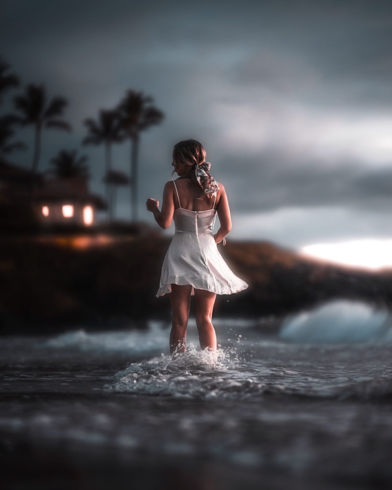 girl, outdoors, full length, beach, selective focus, front view, dusk, fashion, blonde, leisure activity, vsco, instagram, young adult, nature, standing
