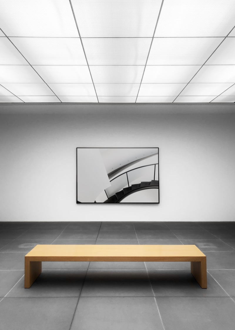 sparse, comfortable, space, light, bench, photography, indoor, center, drawing, wall, empty, decor, window, art, furniture, sofa, museum, apartment, design