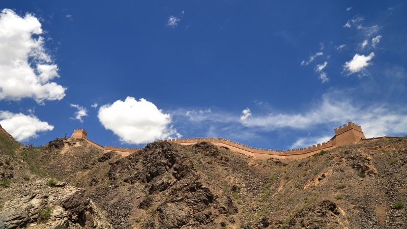 travel, semi-arid, arid climate, mountain, land, eroded, no people, geology, 2K, the great wall, non-urban scene, landscape, outdoors, rock - object, environment