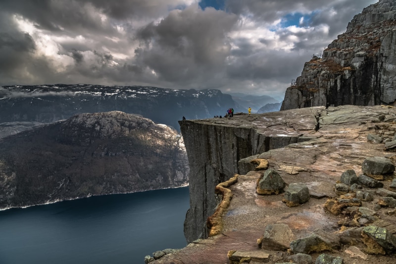 cliff, Norway, mountains, gray, rock, 1080P, landscape, Preikestolen, nature