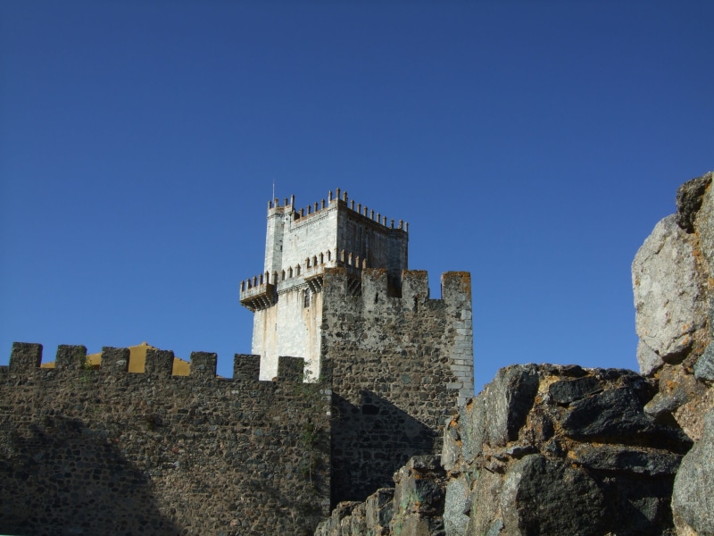 sky, blue, building, middle ages, Castelo, travel destinations, clear sky, De, no people, Beja, fort, history, Portugal, the past, castelo de beja, stone wall