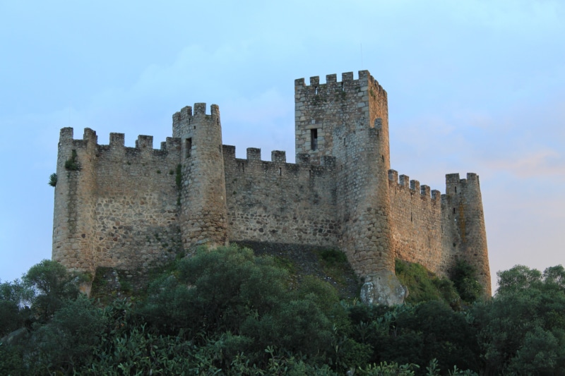 no people, cloud - sky, day, river, sky, tower, plant, castle, medieval, portuguese, templar, ruined, 4K, fort, building exterior, low angle view, tree