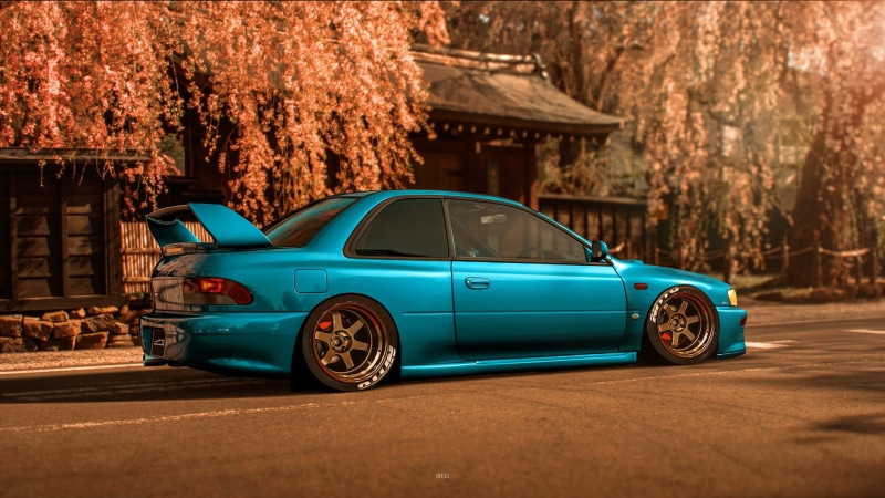 Gran Turismo Sport, 1080P, blue cars, Subaru Impreza, Subaru, vehicle, car