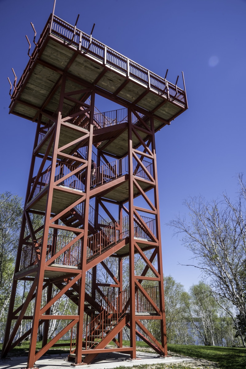 built Structure, outdoors, plant, wood tower, security, metal, sky, Observation Tower, clear sky, structure, observation point, tree, steel, lookout tower
