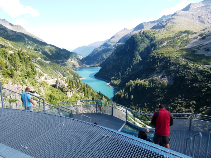 rear view, lookout tower, malta, railing, leisure activity, mountain range, lifestyles, ausztris, beauty in nature, people, looking at view, water reservoir