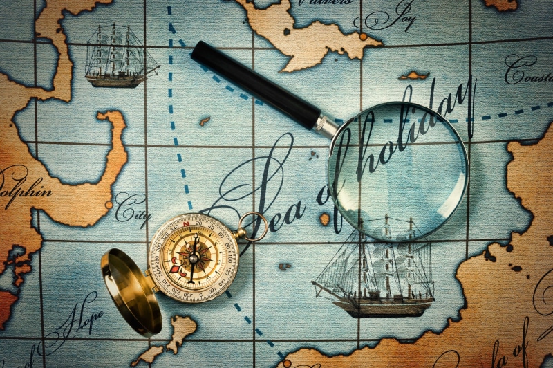 journey, variation, Islands, sea, table, ancient map, indoors, wood - material, wall - building feature, 4K, high angle view, still life, map