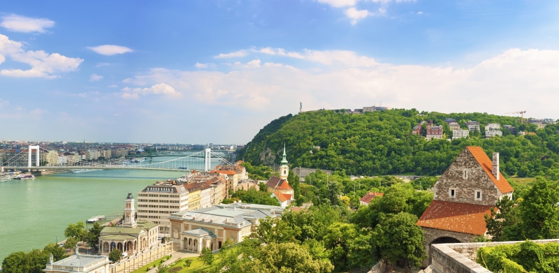 my planet, Budapest, summer, outdoors, built structure, view, water, cloud - sky, blur, travel destinations, building, the mountain of St. Gerard