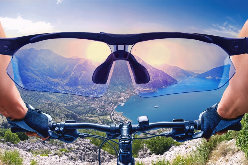 earth, racer, concentration, sun, look, helmet, goal, first, jump, view, Cycling, obstacles, ., the sun, mountains, bokeh, bike, overcoming, sport, extreme
