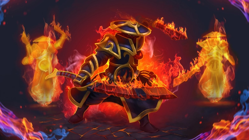 hd, spirit, flame, desktop, character, ember, guard, fantasy, dota, 2K, game, art, sword