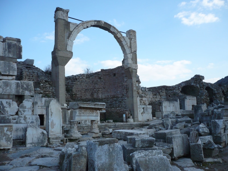 travel, no people, nature, ruined city, antiquity, built structure, sky, history, celsus library, old, impressive, old ruin, outdoors, day, columnar, ancient civilization
