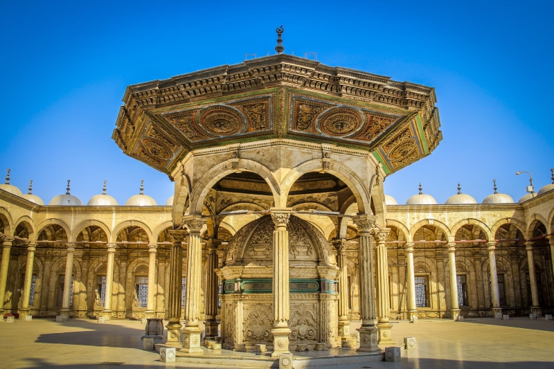 low angle view, masjed, clear sky, nature, arch, day, architectural column, giza, cute, sky, travel destinations, summer, blue, 4K, tourism, belief, wonderful