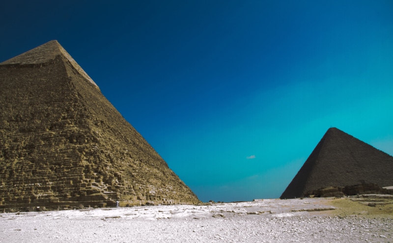 land, ancient, Africa, nature, blue, climate, beige, building exterior, travel destinations, pyramid, outdoors, two, Giza, ancient civilization, architecture