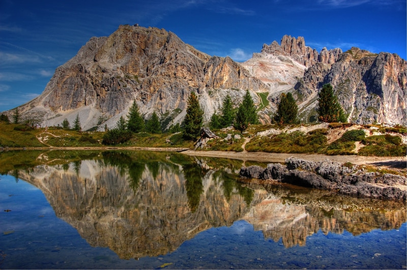 mountain Peak, mountain, beautiful, solid, tranquility, lake, Lagazuoi, rock wall, scenics, bergsee, distant view, mountaineering, body, beauty In Nature
