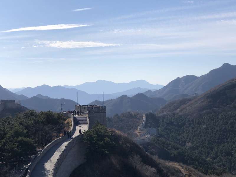 outdoors, road, panoramic, transportation, 4K, beauty in nature, Beijing, human, no people, landscape, river, mountain range, Great Wall, peak, scenery