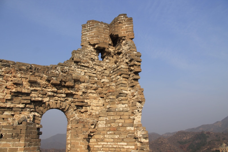 ruined, stone wall, clear sky, the city walls, the past, wall, sky, outdoors, tourism, ancient, travel destinations, user-music photography, mountain, archaeology