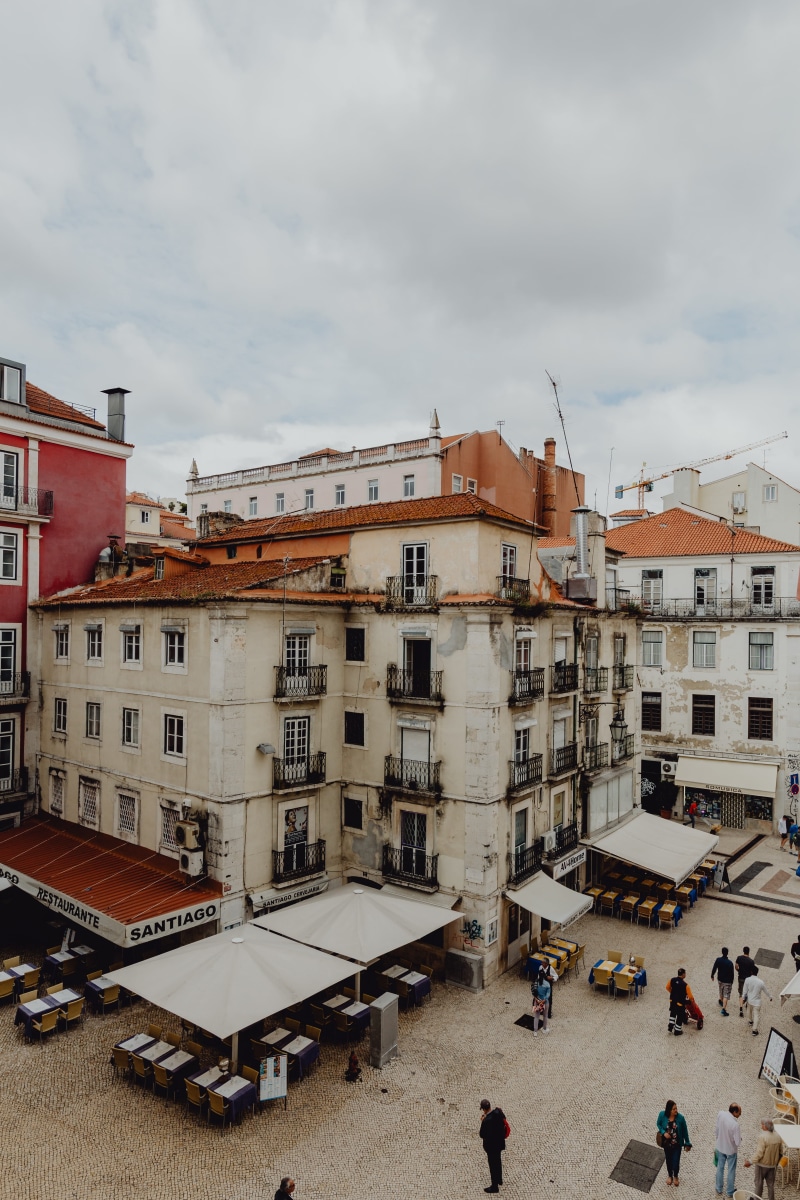 lisboa, lisbon, cloud - sky, architecture, high angle view, real people, sky, Moorish-style, nature, large group of people, outdoors, restaurant, casa