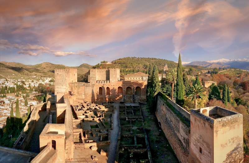 Spain, travel, building, high angle view, castle, architecture, no people, tourism, built structure, travel destinations, Andalusia, building exterior