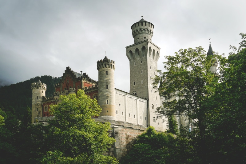 4K, building exterior, cloud - sky, bavaria, castle, landmark, travel destinations, sky, place of worship, city, tree, brown, building, kristin, impressive