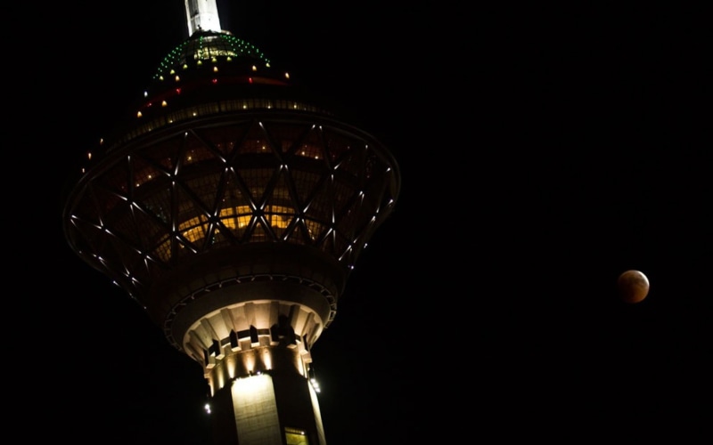 1080P, moon, milad, tehran, tower, iran, night