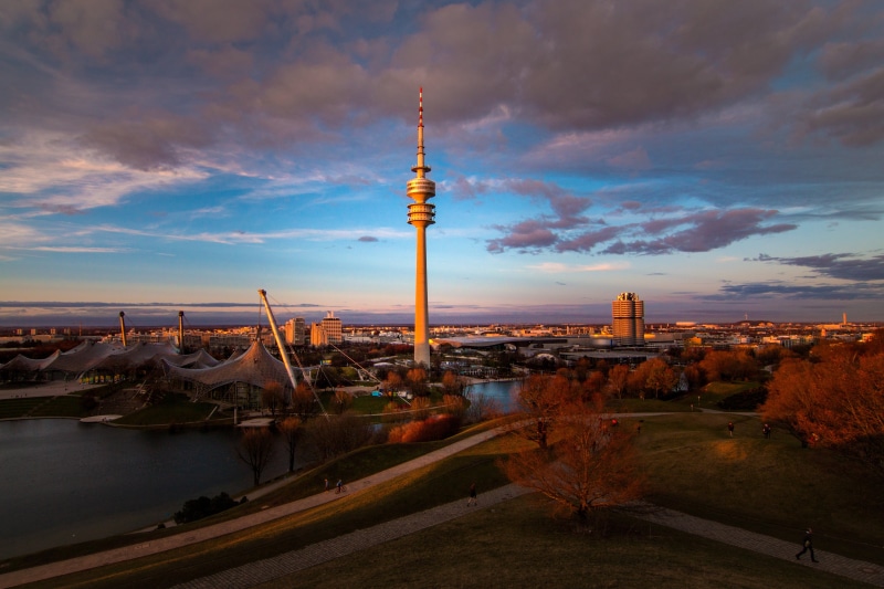 daytime, view, sunset, travel, clouds, built structure, evening, dusk, vision, olympic stadium, romantic, cityscape, atmosphere, abendstimmung, viewpoint